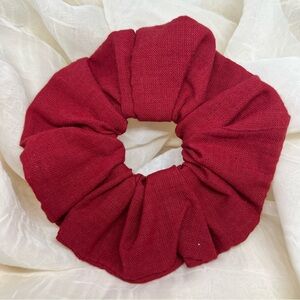 Scrunchie Hair Tie, Dark Red, 100% Cotton
